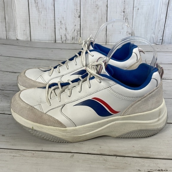 Keds K-89 White Chunky Leather Sneaker with Red&White Wave Accent - Picture 5 of 11